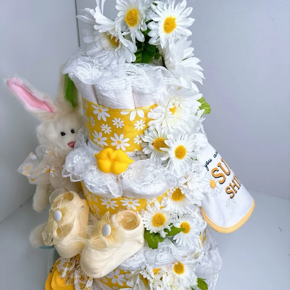 Bunny Diaper Cake, Easter Baby Shower